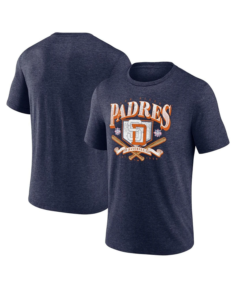 Fanatics Men's Heather Navy San Diego Padres Home Team Tri-Blend T-Shirt