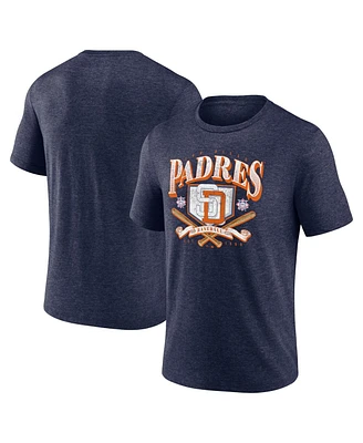 Fanatics Men's Heather Navy San Diego Padres Home Team Tri-Blend T-Shirt
