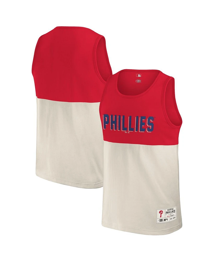 Fanatics Men's Red Philadelphia Phillies Color Block Tank Top