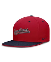 Nike Men's Red/Navy Cleveland Guardians True Primetime Two-Tone Performance Fitted Hat