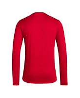 Adidas Men's Red Nc State Wolfpack Locker On-Court the Fade Long Sleeve T-Shirt