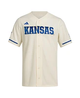 Adidas Men's Cream Kansas Jayhawks Replica Baseball Jersey