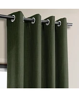 Half Price Drapes Tuscany Green Grommet Textured Faux Linen Room Darkening Curtain
