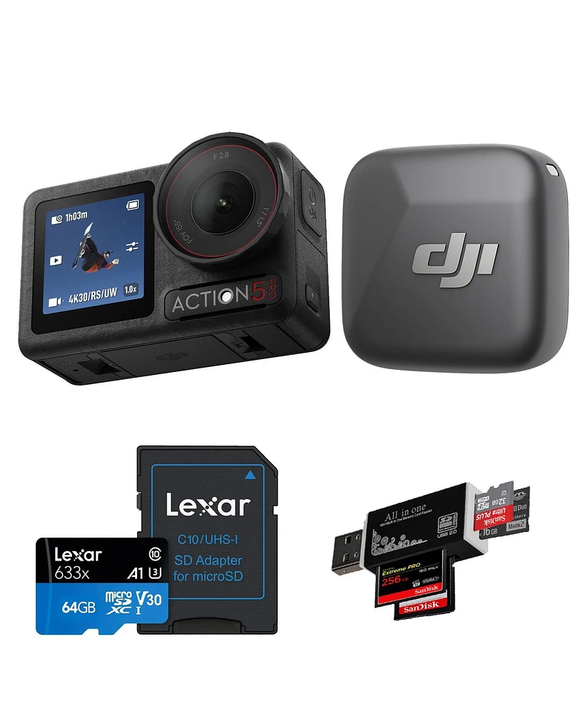 Dji Osmo Action 5 Pro Camera Vlog Combo with Mic Mini Clip-On Transmitter