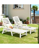 Patio Chaise Lounge Chair with 4 Position Backrest