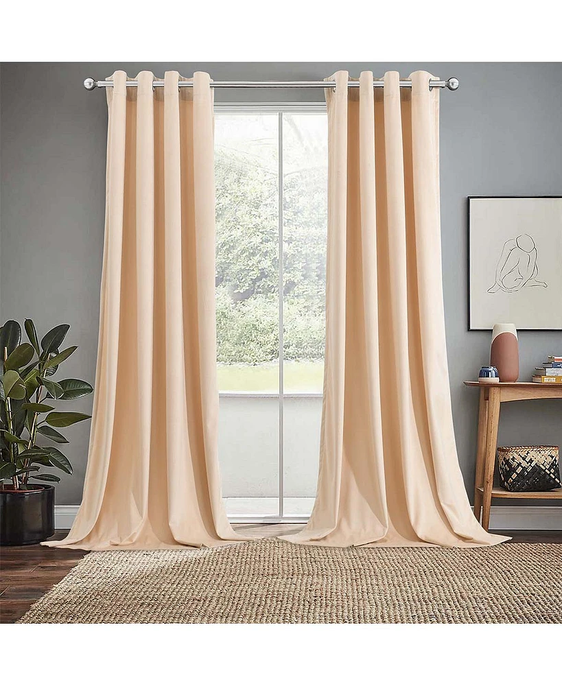 Heavyweight Velvet Grommet Curtain Panels (Set of 2