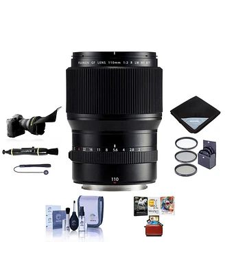 Fujifilm Gf 110mm f/2 R Lm Wr Lens, Bundle with ProOptic 77mm Filter Kit, Flex Lens Shade, Lens Wrap, LensPen Cleaner, Lens Cap Tether, Cleaning Kit,