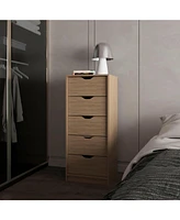 Olijato 5-Drawer Dresser for Nurseries and Bedrooms – Modern Space-Saving Storage, Natural Oak