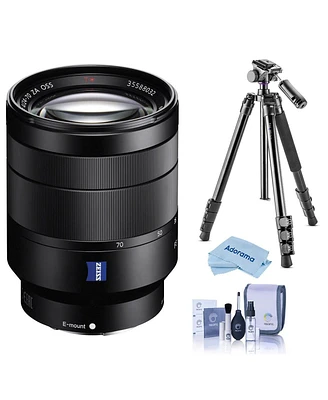 Sony Vario-Tessar T Fe 24-70mm f/4 Za Oss Lens for Sony E, Bundle with Vanguard Alta Pro 264AT Tripod, Cleaning Kit, Cleaning Cloth