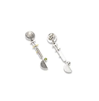 Sohi Women's Silver Plated Party Designer Stone Drop Earrings
