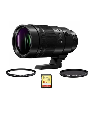Panasonic Leica Dg Elmarit 200mm f/2.8 Aspherical Lens for Micro Four Thirds, Bundle with Hoya 77mm Uv+Cpl Filter Kit, 32GB Sdhc Card, Cleaning Cloth