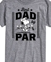 Airwaves Men's Peanuts Snoopy Father's Day Best Dad by Par Short Sleeve T-Shirt