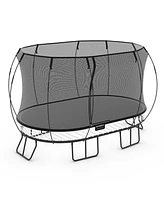 Springfree Trampoline 8 ft x 13 ft Large Oval + FlexrHoop Bundle – Springless Fun with Goal Hoop Attachment Accessories (Included Basketball &