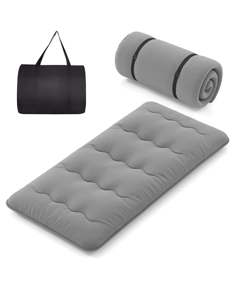 Twin Futon Mattress Japanese Floor Sleeping Pad Washable Cover Carry Bag