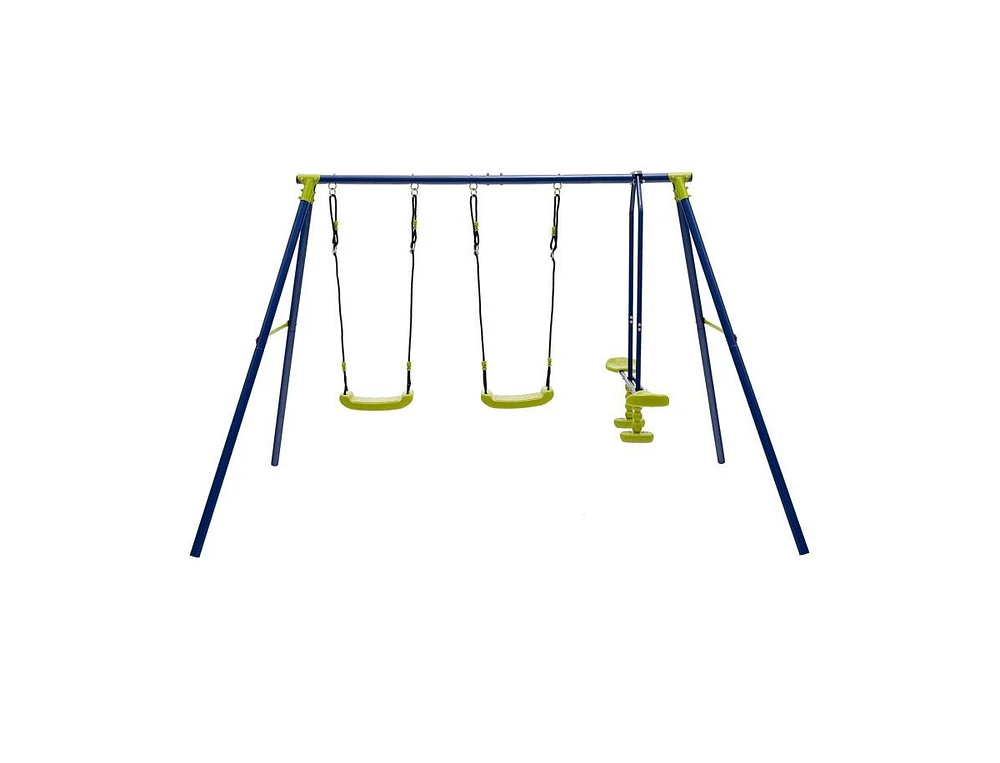 440 Pounds Kids Swing Set with Two Swings and One Glider