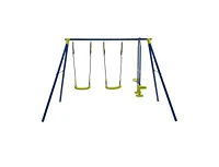 440 Pounds Kids Swing Set with Two Swings and One Glider