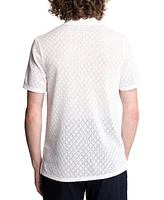 Paisley & Gray Men's Slim Fit Short Sleeve Diamond-Pattern Polo Shirt