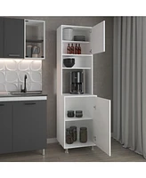 Buckeye Kitchen Pantry with Open Storage and 2 Doors, White