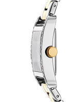 Dkny Women's City Glitz Silver Dial Gold-Two-Tone Stainless Steel Bracelet Watch 27x34.5mm