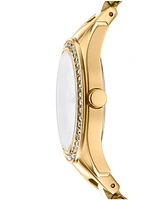 Dkny Women's Astoria Midi Glitz Gold-Tone Stainless Steel Bracelet Watch, 33mm