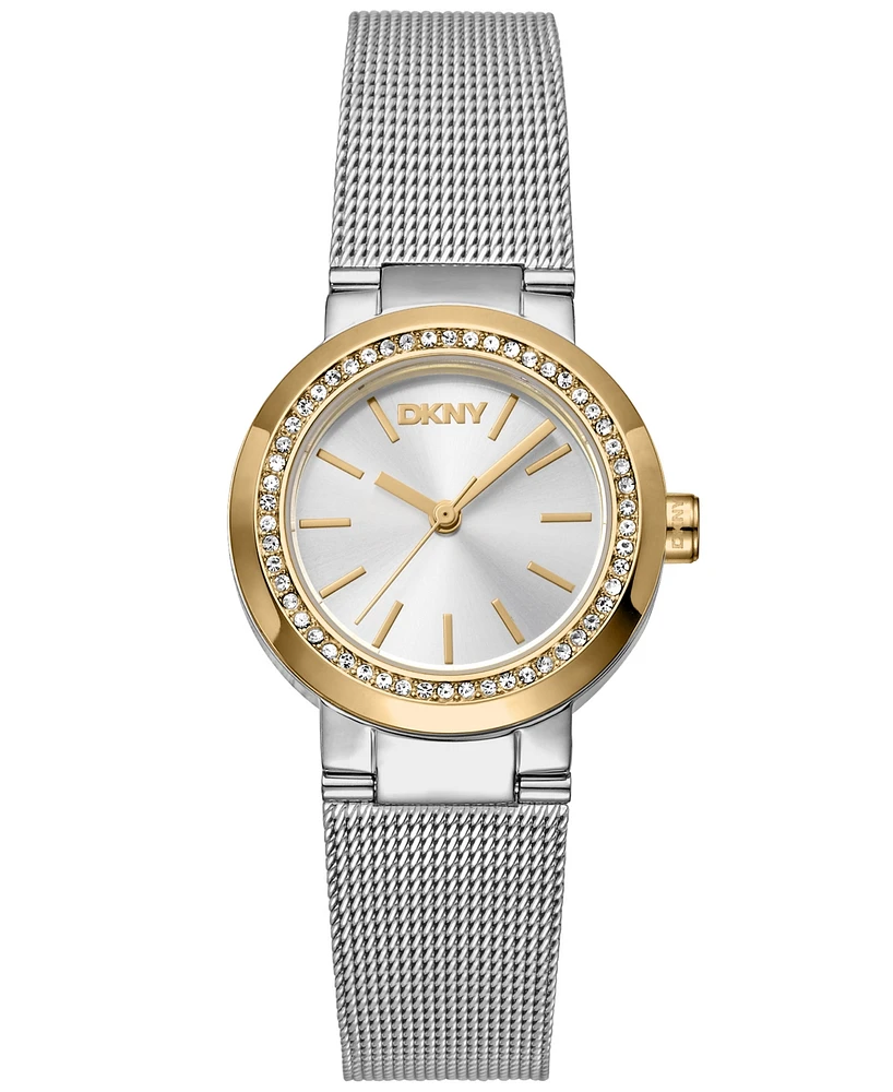 Dkny Women's Eastside Mini Silver Dial Gold Tone Case on Stainless Steel Bracelet Watch 28mm
