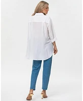 Pietro Brunelli Maternity Oversized Linen Blend Button-Front Lisa Shirt