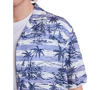 Paisley & Gray Men's Slim Fit Short Sleeve Printed Button Front Camp Shirt