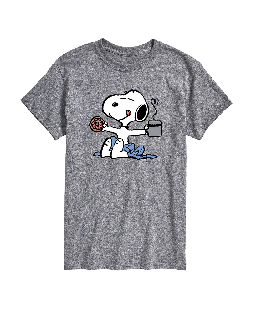 Airwaves Men's Peanuts Snoopy Coffee Short Sleeve T-Shirt