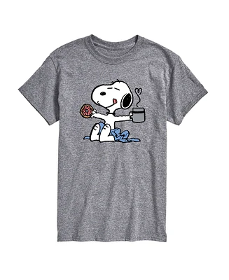 Airwaves Men's Peanuts Snoopy Coffee Short Sleeve T-Shirt