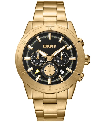 Dkny Men's Bryant Park Chronograph Gold-Tone Stainless Steel Bracelet Watch, 44mm