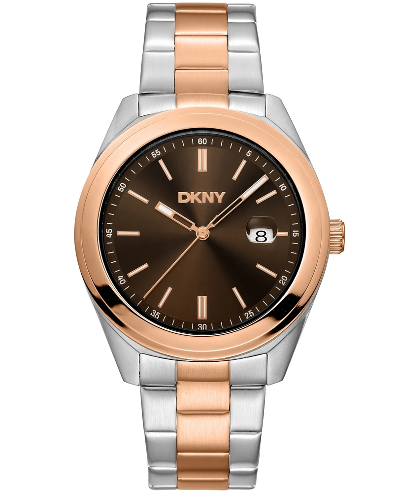 Dkny Men's Modernist Classics Brown Dial Gold Two-Tone Stainless Steel Bracelet Watch 40mm