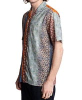 Paisley & Gray Men's Slim Fit Short Sleeve Multi-Pattern Button Front Camp Shirt