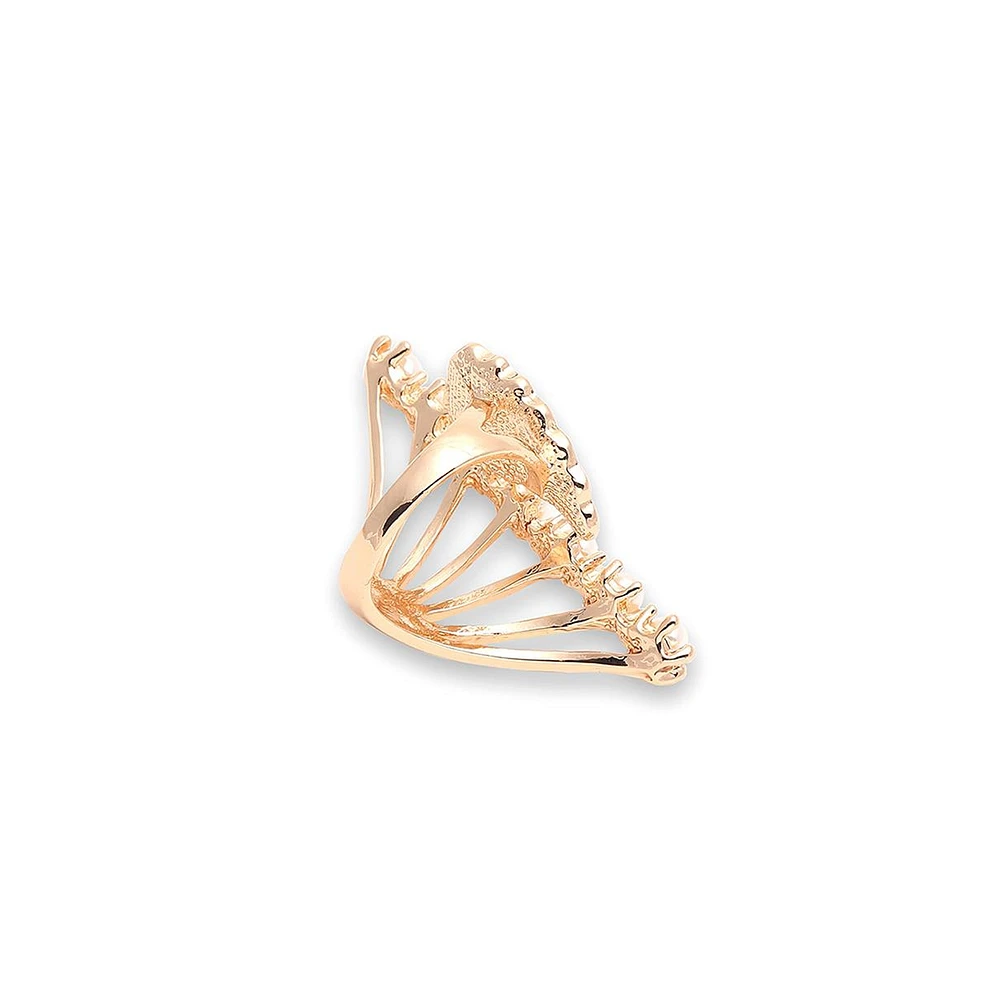 Sohi Women's Gold Plated Party Designer Stone Ring