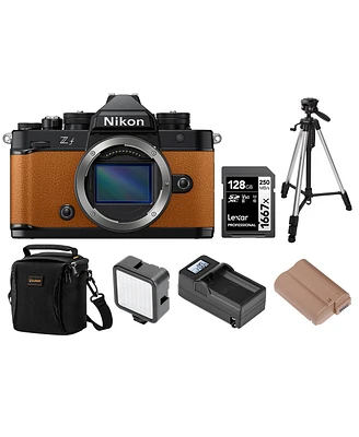 Nikon Z f Mirrorless Camera, Orange, Bundle with 128GB Memory Card, Shoulder Bag, En-EL15c Battery, Smart Charger Plate, Smart Charger Base, W49 Light