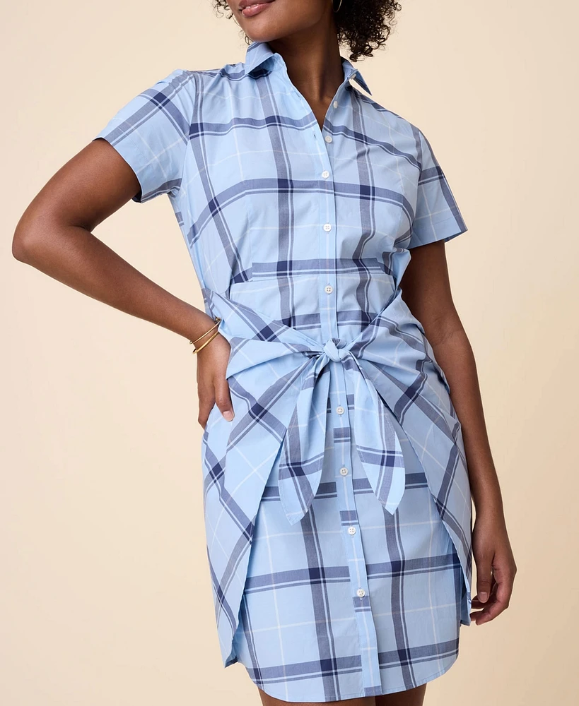 UNTUCKit Women's Stretch Cotton Short Sleeve Caroline Shirt Dress