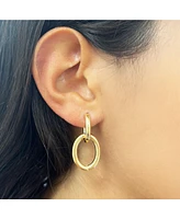 The Lovery Double Oval Link Drop Earrings 14K Gold