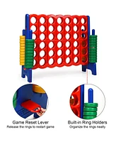 Gymax Giant 4-In-a-Row 4-to-Score Game with bag Indoor Outdoor Party Family Time Game