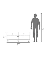 Black City Tv Stand 60" with Open Storage and 1 Door, Wengue
