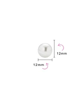 Bling Jewelry Set of 3 Grey Pink White Simulated Pearl Ball Stud Earrings Sterling Silver 12MM