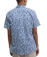 Barbour Men's Jackstone Short Sleeve Button-Front Leaf Print Shirt
