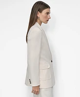 Dkny Women's Aero Crepe Notch-Collar One-Button Blazer