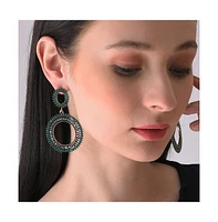 Sohi Women's Gold-Plated Stone Drop Earrings