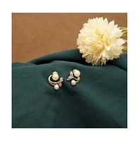Sohi Women's Gold Plated Pearls Stud Earrings
