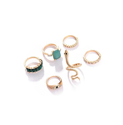 Sohi Women's Snakehead Multi-Layer Ring