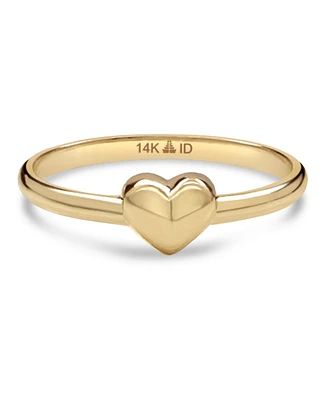 Devata Sweet Heart Ring in 14K Gold, Size 8