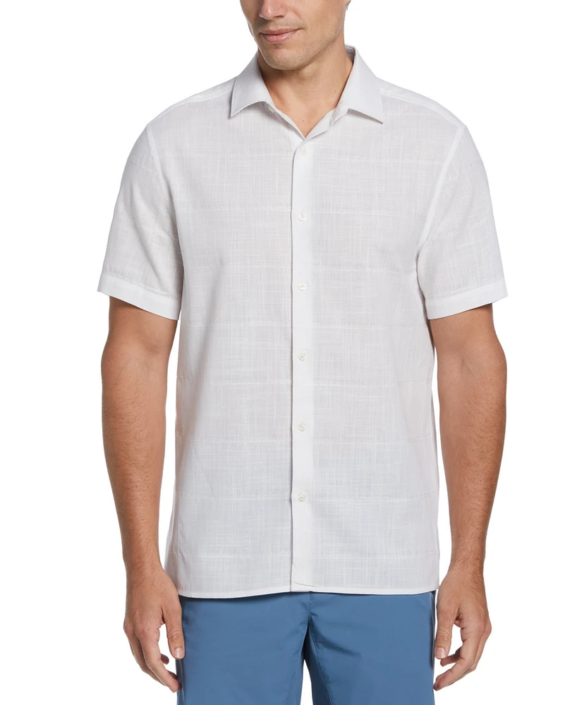Perry Ellis Men's Cotton Slub Plaid Shirt