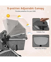 Costway Baby 2 in 1 Convertible Stroller High Landscape