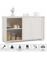Costway Kitchen Storage Cabinet Sideboard Buffet Cupboard Wood