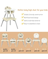 Costway Toddler 4 in 1 High Chair Convertible Table Chair Set