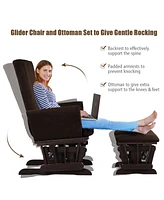 Costway Baby Nursery Relax Rocker Rocking Chair Glider & Ottoman Set w/Cushion
